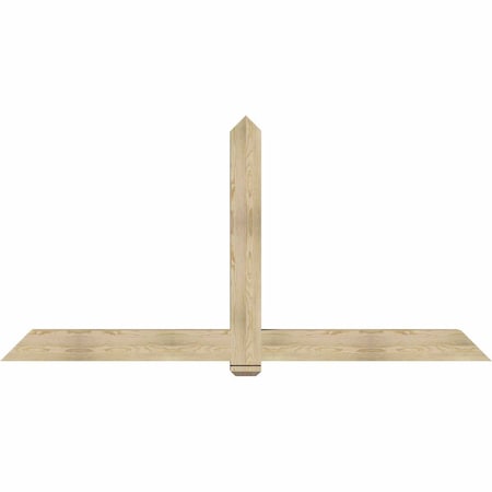 Ekena Millwork Eugene Rough Sawn Timber Gable Bracket, Douglas Fir, 96"W x 48"H x 6"D x 6"F, 12/12 Pitch GBW096X48X0606EUG00RDF